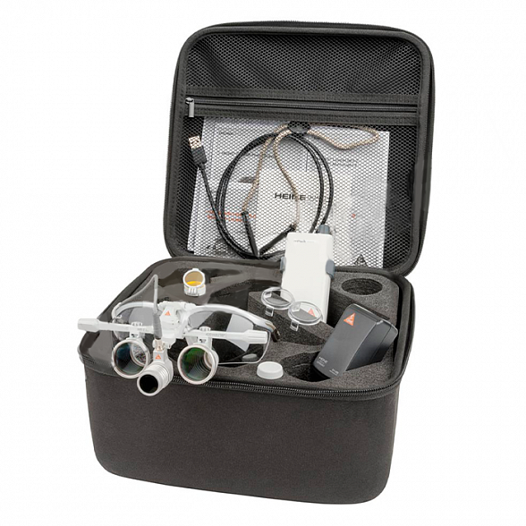 Осветитель медицинский налобный LED LoupeLight2 с принадлежностями в наборе Heine