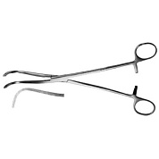 Зажим Федорова для почечной ножки, изогнутый по радиусу малый, №1, 230 мм