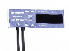 Манжета неонатальная на липучке Riester (для обхв 5х7,5 см (размер 15,5х5 см), 1 шланг, голубая)