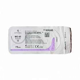 Шовный материал ВИКРИЛ 1. 75 см фиолетовый Кол. масс. 45 мм. 1/2 Ethicon