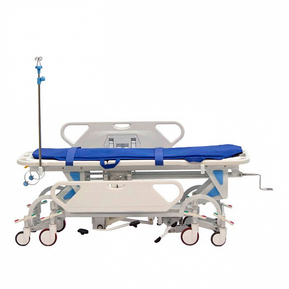 Тележка-каталка для перевозки больных с механической системой регулировки высоты МЕТ ТВ-140