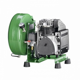 KD 109 B - безмасляный компрессор для одной стоматологической установки, без осушителя, c кожухом, с ресивером 9 л (60 л/мин)