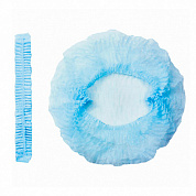 Шапочка-берет медицинская одноразовая, размер универсальный (14г/кв.м, Голубая)