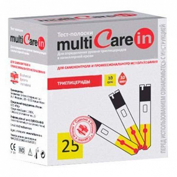 Тест-полоски Триглицериды № 25 к анализатору MultiCare-in
