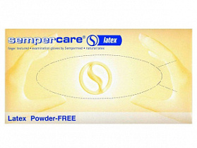 Перчатки смотровые нестерильные латексные неопудренные «Sempercare» однократного хлорирования (XL)