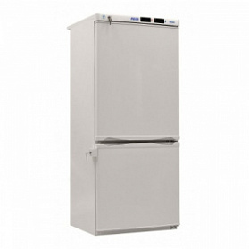 Холодильник комбинированный лабораторный ХЛ-250 ПОЗиС (170/80 л) с дверями из металлопласта, серебро