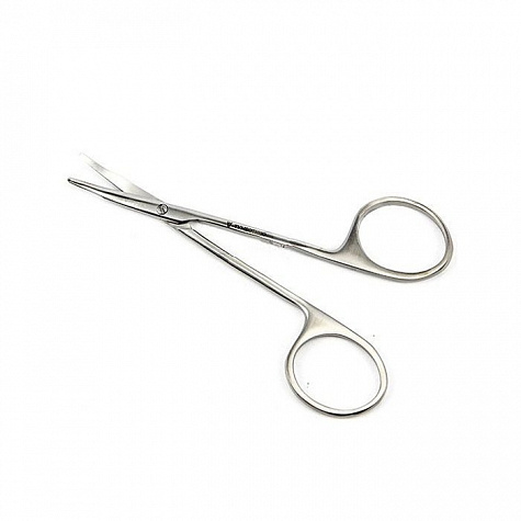 Ножницы д/роговицы тупоконечныек вертик. изогнутые, 110 мм