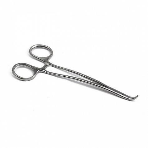 Диссектор сосудистый с кремальерой, с изогн.ручк. детский, 170 мм