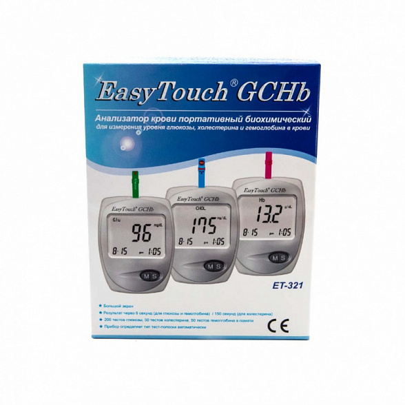 Прибор для измерения холестерина, глюкозы и гемоглобина ИзиТач (Easy Touch GCHb)