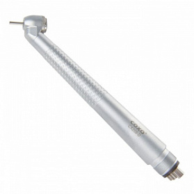 CX208-D - турбинный наконечник со стандартной головкой, наклоном 45 градусов, стальными подшипниками, кнопочным зажимом, для 4-х канального соединения, Coxo