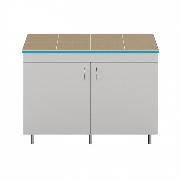 Закрытый стол для работы стоя со столешницей из керамогранитной плитки СЛЗ НВК 1200 КГ