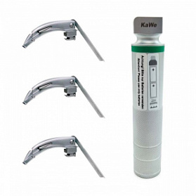 Ларингоскоп с набором клинков (№2,3,4) для проведения затрудненной интубации, на батарейках, LED лампа, сменный световод