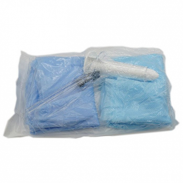 Набор проктологический одноразовый стерильный "ЕваПро" (аноскоп с П-образным вырезом d 22, салфетка, перчатки, брюки(шорты))