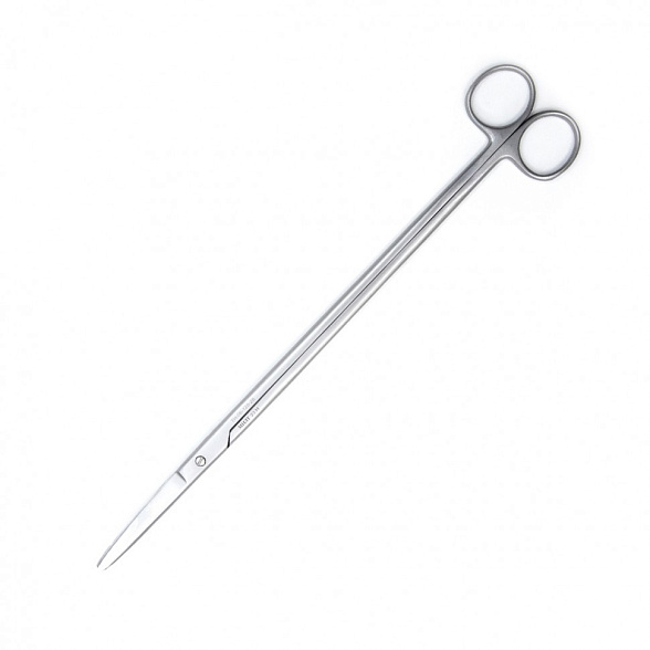 Ножницы CRAFOORD, для глубоких полостей, тупоконечные вертикально-изогнутые, 280 мм (Н-128р), МИЗТ