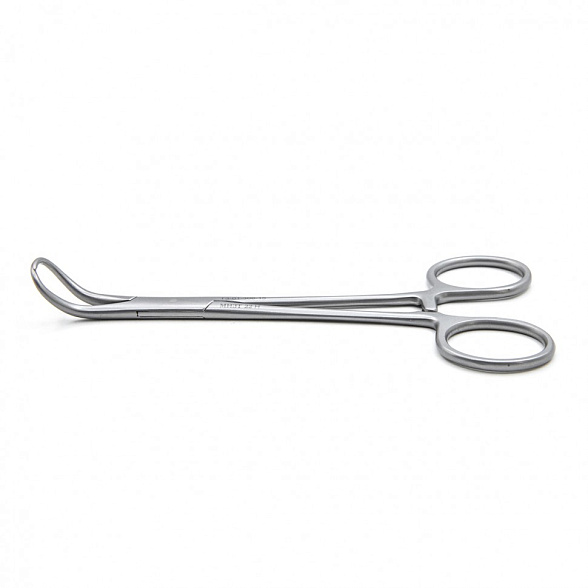 Зажим медицинский BACKHAUS, с кремальерой для операционного белья, изогнутый, 150 мм (З-39р), МИЗТ
