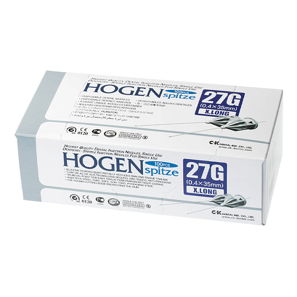 Иглы карпульные 27Gx35mm (0,4 x 35) уп. №100 Hogen Spitze C-K Dental Ind. Co., LTD