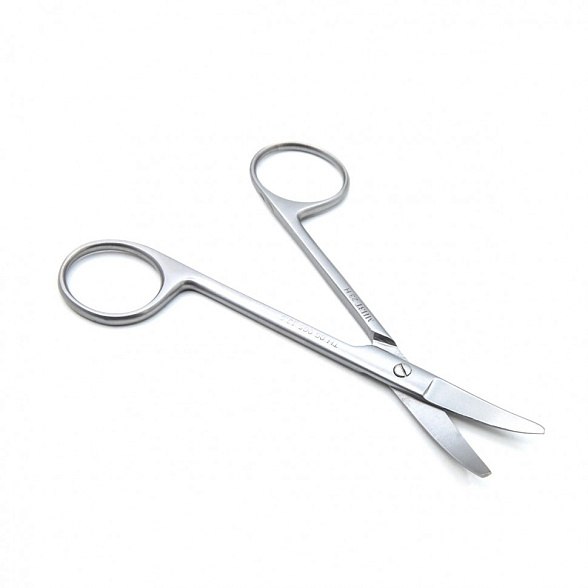 Ножницы хирургические тупоконечные вертикально-изогнутые, с коротким лезвием, 125 мм (Н-65р), МИЗТ