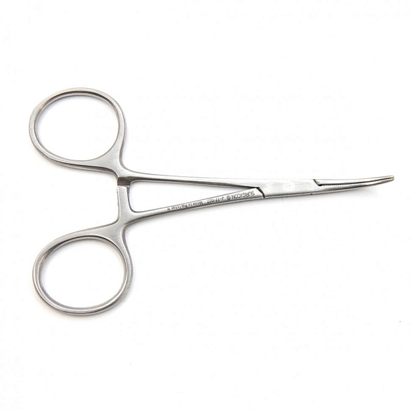 Зажим кровоостанавливающий зубчатый изогнутый 10 см Mikro-Mosquito Surgicon