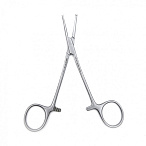 Зажим медицинский HALSTED-MOSQUITO, кровоостанавливающий 1х2 зубый, зубчатый, для новорожденных, прямой, 125 мм (З-117р), МИЗТ
