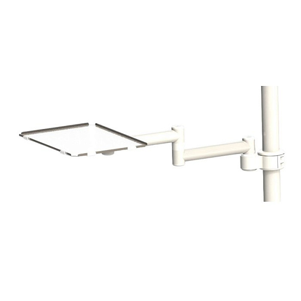 Столик инструментальный DS-Tab-40-2 (нержавеющая сталь / стекло)