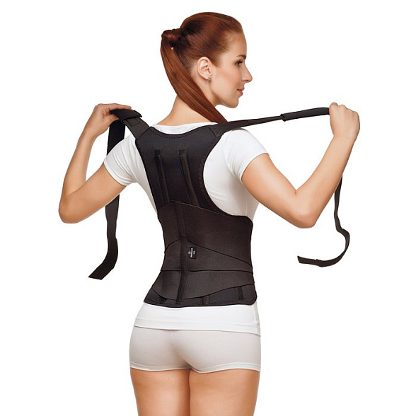 Бандаж фиксирующий грудопоясничный модель 1402 размер 3 (черный)