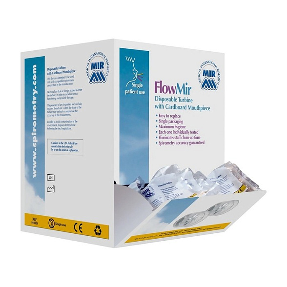 Турбина для спирометров одноразовая с мундштуком для MIR Spirolab cтерильная