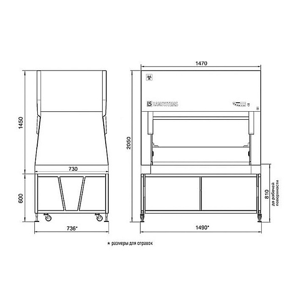Ламинарный бокс БМБ-II-«Ламинар-C»-1,2 NEOTERIC VIS-А-VIS для двух операторов (КД 242.120, класс II, тип A2)