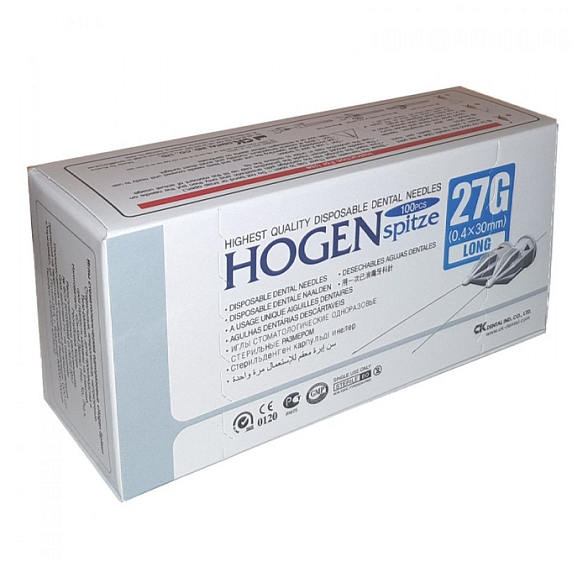 Иглы карпульные 27Gx30mm (0,4 x 30) уп. №100 Hogen Spitze C-K Dental Ind. Co., LTD