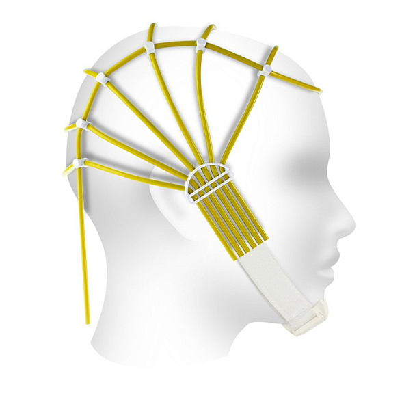 Шлем для крепления электродов ЭЭГ (взрослый), желтый, размер 42–48