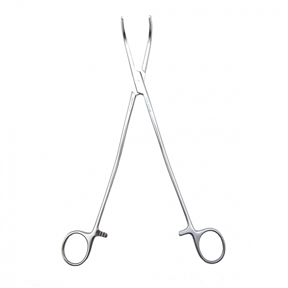 Зажим медицинский, Диссектор OVERHOLT-MARTIN, с изогнутыми ручками, с кремальерой,.№3, 220 мм (Д-34р), МИЗТ
