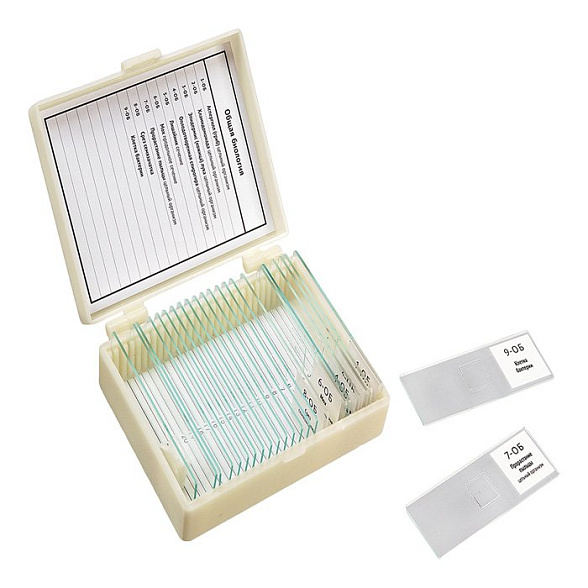 Набор препаратов "Общая биология" (9 обр. для школы)