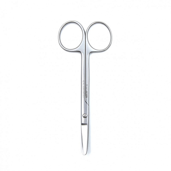 Ножницы хирургические тупоконечные вертикально-изогнутые, с коротким лезвием, 125 мм (Н-65р), МИЗТ