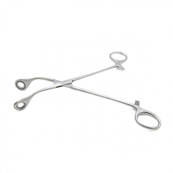 Щипцы геморроидальные окончатые изогнутые 215 мм