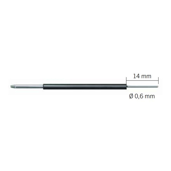 Электрод-игла, изогнутый, изолированный 0.6х14 мм KLS Martin