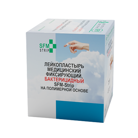Лейкопластырь бактерицидный SFM-Strip, 5,7 см х 1,9 см №1, полимерная основа, 500 шт/уп
