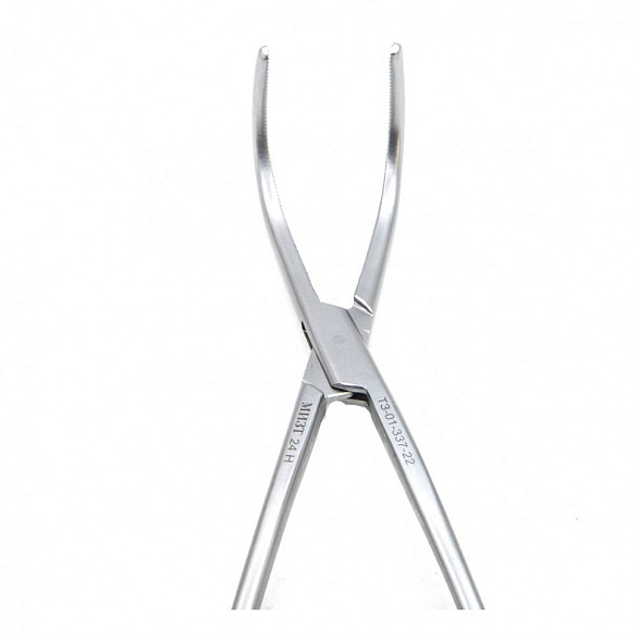 Зажим медицинский, Диссектор OVERHOLT-MARTIN, с изогнутыми ручками, с кремальерой,.№3, 220 мм (Д-34р), МИЗТ