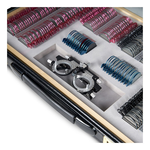 Набор пробных очковых линз с оправой на 232 линзы (металл)