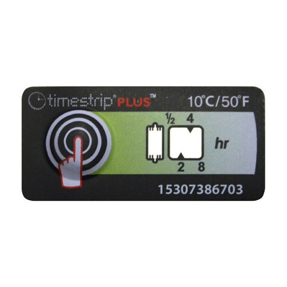 Термохимический индикатор Таймстрип Плюс (8 часов / -20°C, 8°C, 10°C, 38°C)