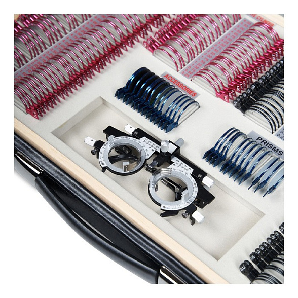 Набор пробных очковых линз с оправой на 266 линз (металл)