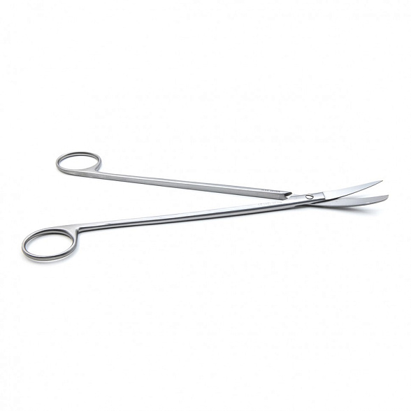 Ножницы CRAFOORD, для глубоких полостей, с одним острым концом вертикально-изогнутые, 230 мм (Н-124-1р), МИЗТ