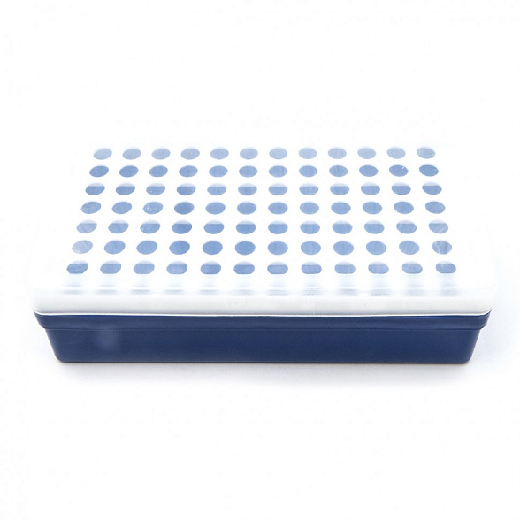 Штатив с крышкой для пробирок типа Эппендорф 0,5 мл на 96 гнезда, ПС