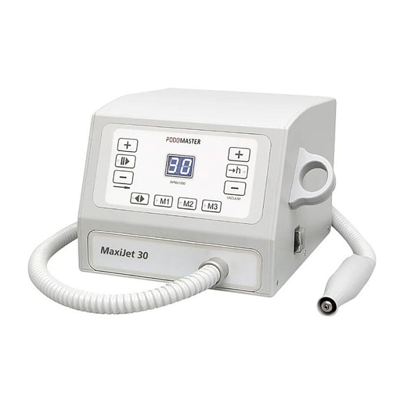 Podomaster Maxijet 30 - аппарат для педикюра с боковым держателем для наконечника и счётчиком времени до замены фильтра