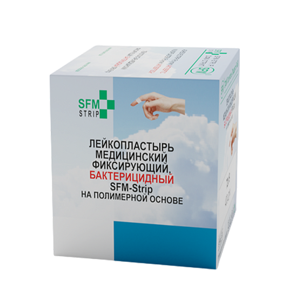 Лейкопластырь бактерицидный SFM-Strip, 5,0 см х 4,4 см №1, полимерная основа, 300 шт/уп