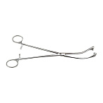 Щипцы маточные трехзубые, изогнутые для оттягивания матки, 260 мм Surgiwell