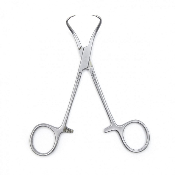 Зажим медицинский BACKHAUS, с кремальерой, длина 130мм. (&З-39р), МИЗТ