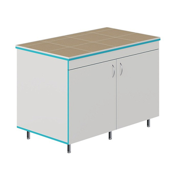 Закрытый стол для работы стоя со столешницей из керамогранитной плитки СЛЗ НВК 1200 КГ