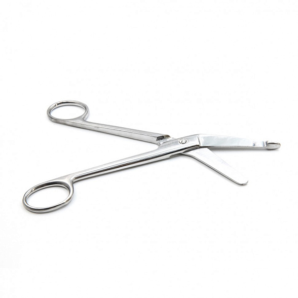 Ножницы для разрезания повязок, с пуговкой, горизонтально-изогнутые, 185 мм, Surgiwell