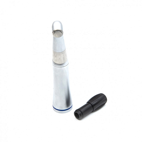 555 - угловой наконечник с генератором света, внутренним охлаждением и кнопочным зажимом бора, 1:1, для CA-боров 2,35 мм, Mercury