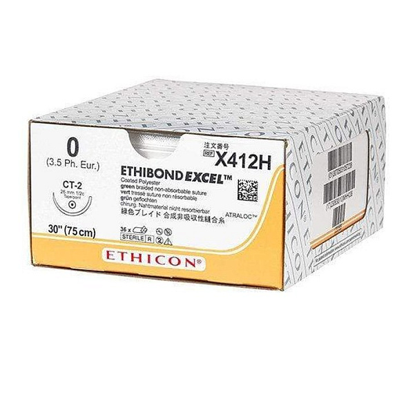 Шовный материал ЭТИБОНД Эксел 0. 1 80 см. зеленый лигатура Ethicon
