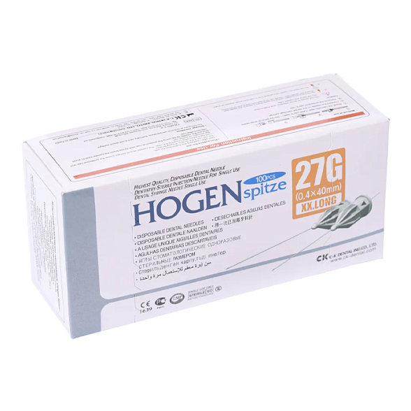 Иглы карпульные 27Gx40mm (0,4 х 40) уп. №100 Ноgen Spitze C-K Dental Ind. Co., LTD